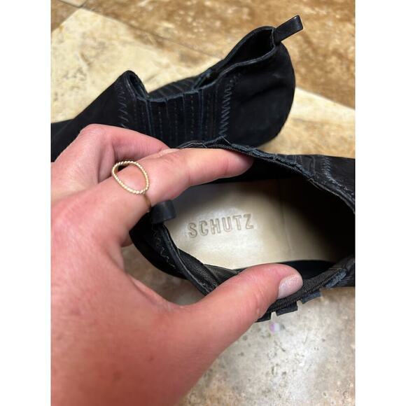 NWOT Schutz Jacqueline Black Suede Pull On Bootie - 7.5 - Picture 7 of 9